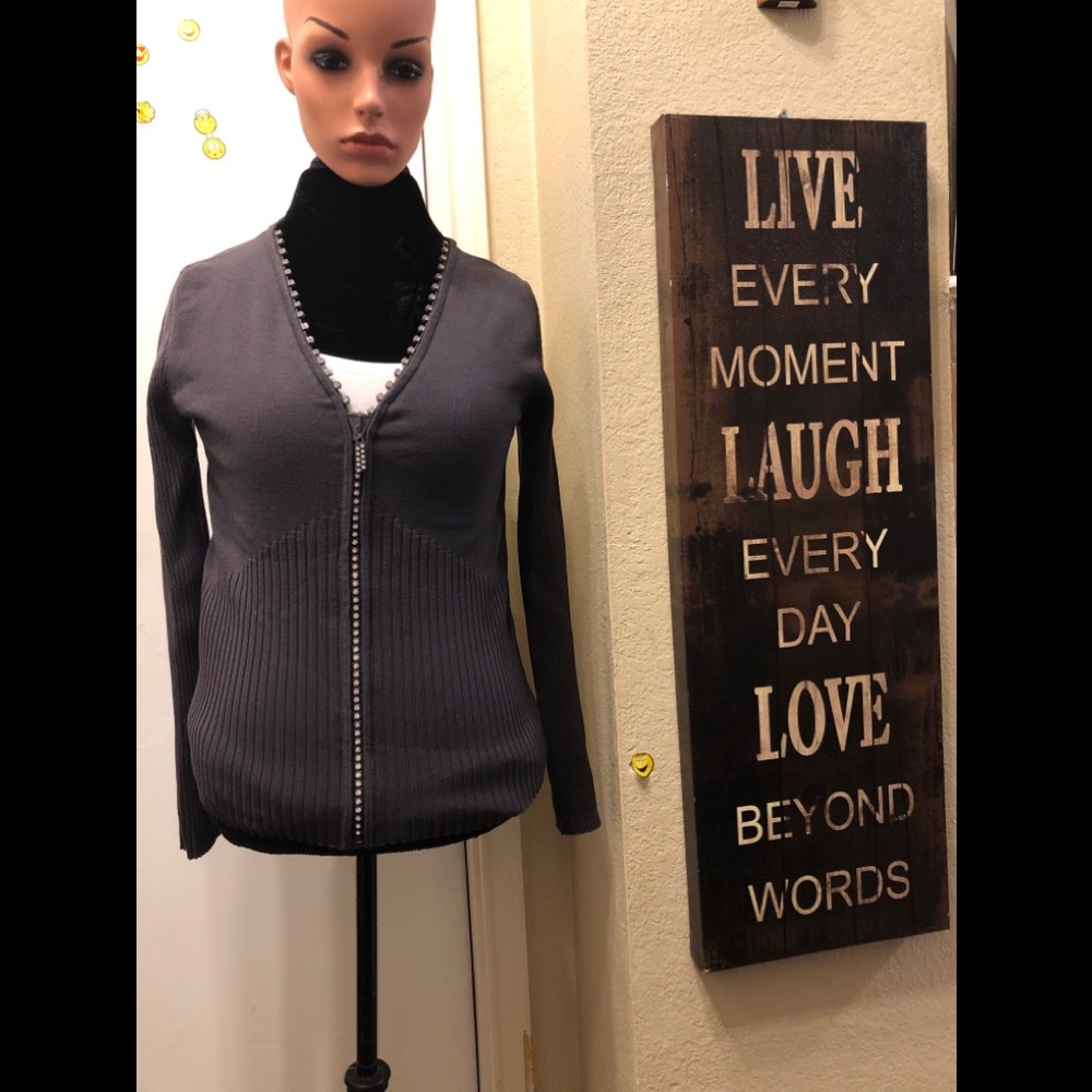 New “Bellini ” Gray Bling Cardigan!!